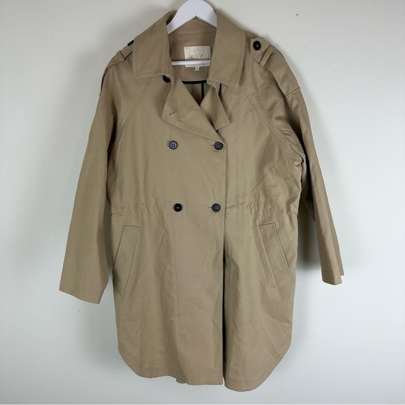 Maje Tan Trench Coat With Adjustable Waist - Picture 3 of 9